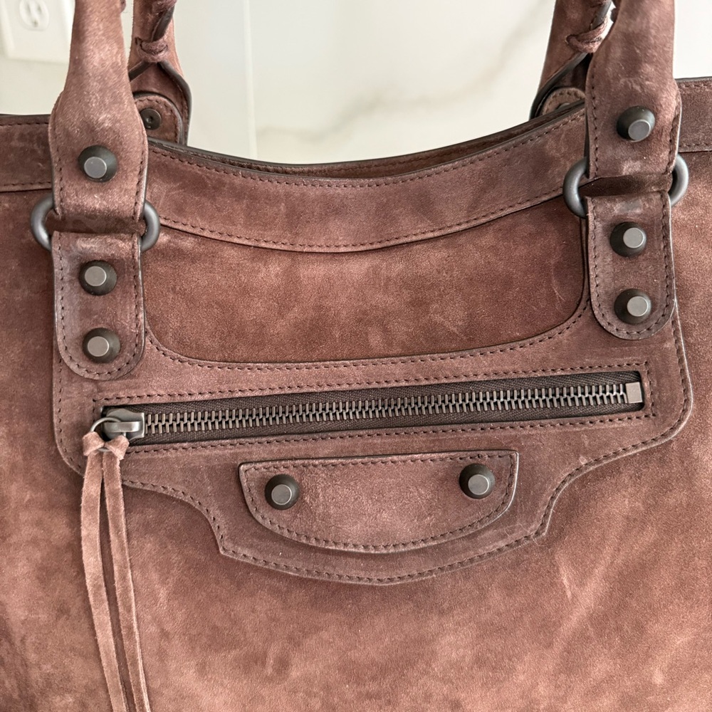 Balenciaga Le City Brown Suede Bag Large SOLD OUT - Picture 5 of 12